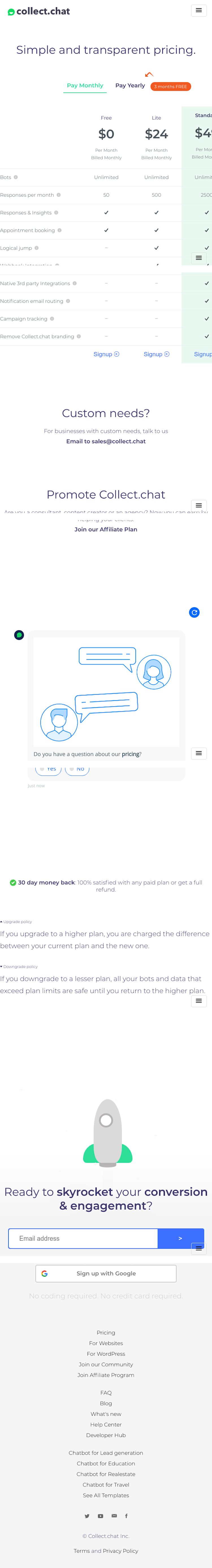 Collect Pricing Page Design