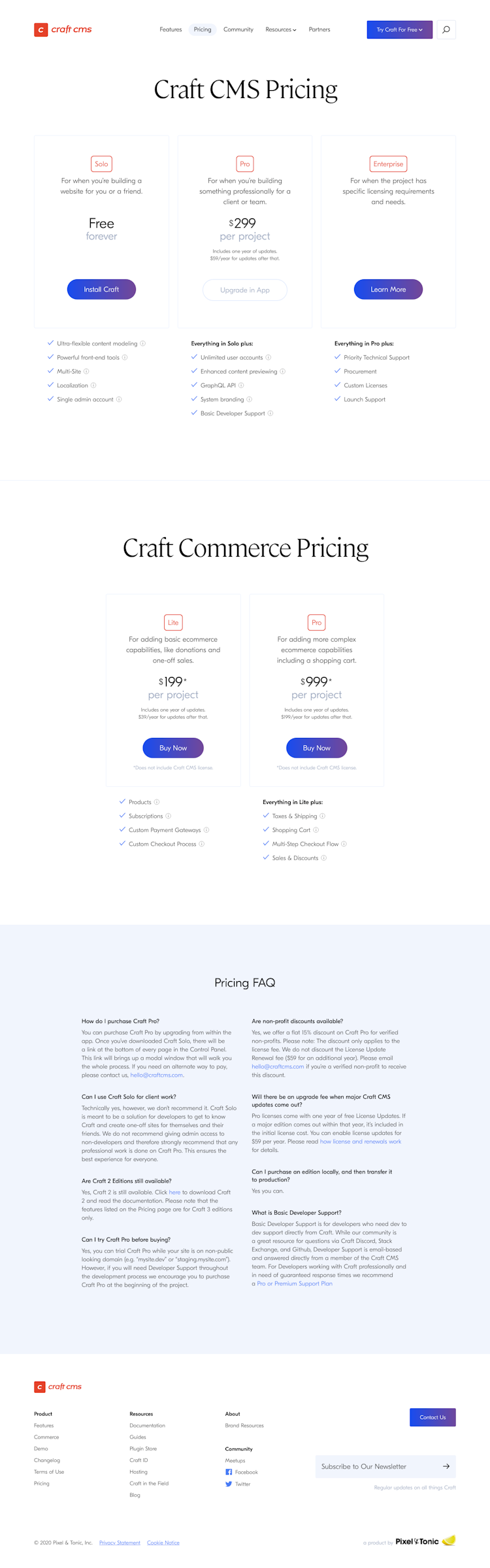 Craftcms Pricing Page Design