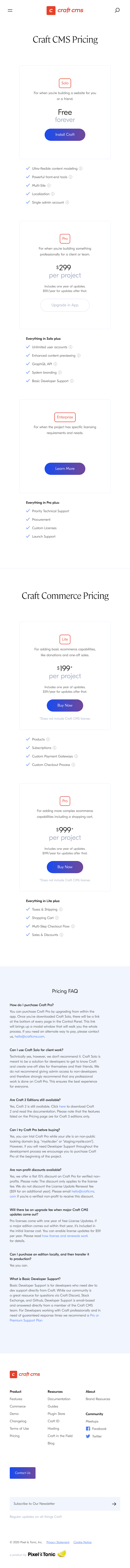 Craftcms Pricing Page Design