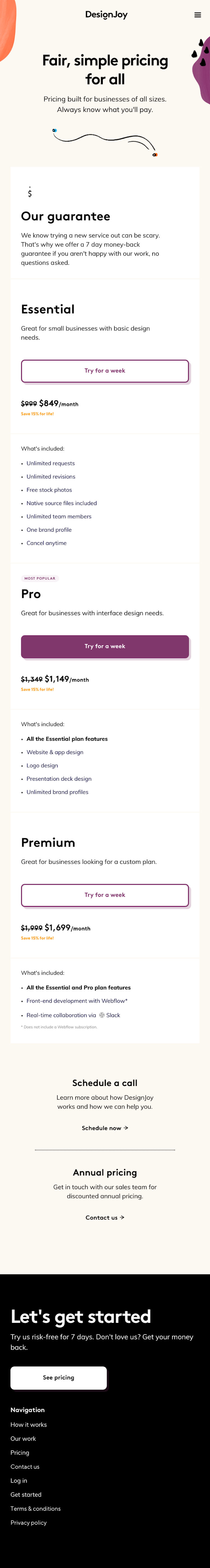 Designjoy Pricing Page Design