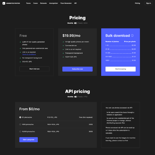 Generated Pricing Page Design