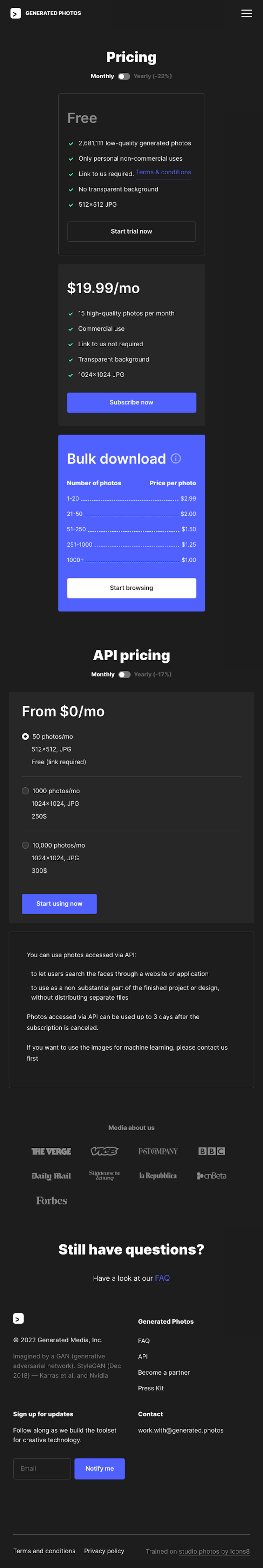 Generated Pricing Page Design