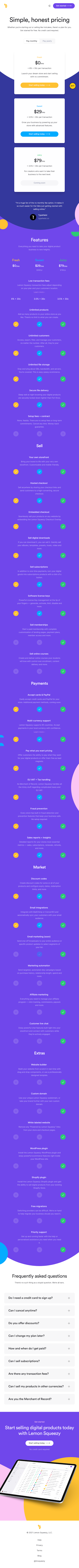 Lemonsqueezy Pricing Page Design