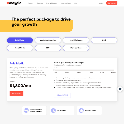 Mayple Pricing Page Design