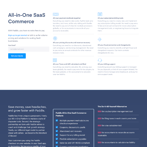 Paddle Pricing Page Design