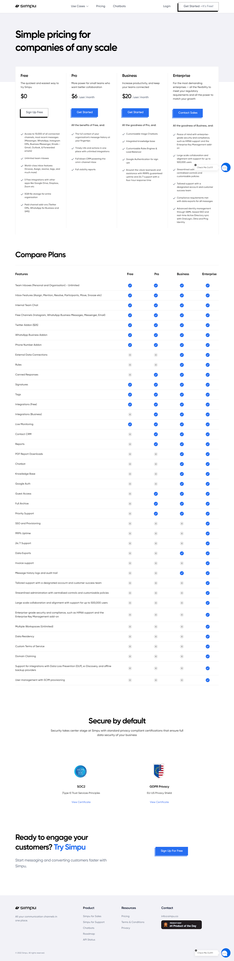 Simpu Pricing Page Design